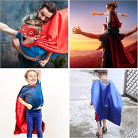 Cape de super-héros adulte jaune et blake velcro double couche en gros pour enfants Costume de fantaisie festive Ensemble de super-héros