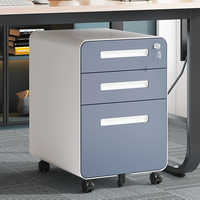 Meuble de rangement mobile moderne à 3 tiroirs avec roulettes en acier pour bureau à domicile, armoire de classement, armoires d'archives, achat en gros