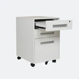 Piédestal mobile de bureau classant la petite armoire en acier mobile pour le stockage de documents