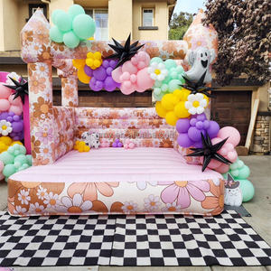 Château gonflable à fleurs groovy, décoration de fête, trampoline gonflable, château gonflable de mariage à vendre - Product Image 3