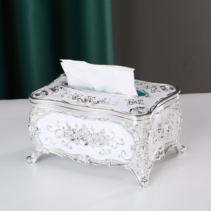Qian Hu Luxe Bloemenontwerp Papieren Tissues Dooshoes Europese Huisdecoratie Voor Autotafel Servet Houder - Product Image 4