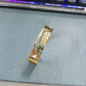 سوار جديد من الفولاذ المقاوم للصدأ من UWIN مع إمكانية تخصيص الاسم، متوفر بمقاسات للكبار والأطفال، مطلي بالذهب PVD، إكسسوار للمعصم - Product Image 4