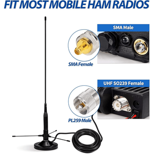 เสาอากาศวิทยุสื่อสารเคลื่อนที่แบบสองย่านความถี่ VHF/UHF 144/430MHz  แบบใยแก้ว พร้อมฐานแม่เหล็กขนาด 90 มม. - Product Image 3