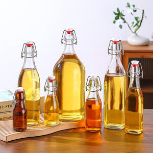 Bouteille en verre <span class=keywords><strong>avec</strong></span> bouchons <span class=keywords><strong>à</strong></span> clapet, <span class=keywords><strong>carafe</strong></span>, bouteille <span class=keywords><strong>à</strong></span> bière, <span class=keywords><strong>à</strong></span> <span class=keywords><strong>vin</strong></span>, <span class=keywords><strong>à</strong></span> eau, <span class=keywords><strong>à</strong></span> kombucha, <span class=keywords><strong>à</strong></span> boisson, 60 ml, 250 ml, 500 ml, 750 ml, 1000 ml - Product Image 1