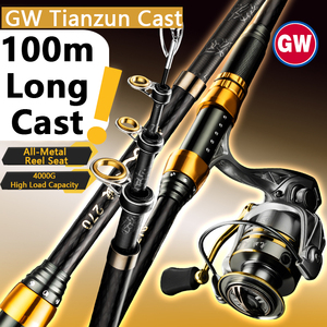 <span class=keywords><strong>Canne</strong></span> à pêche télescopique GW Tianzun pour la pêche en surfcasting, 2,7 m, 3,0 m, 3,6 m, 3,9 m, 4,2 m, 4,5 m, en carbone haute résistance, pour la pêche en eau salée sur la plage - Product Image 2