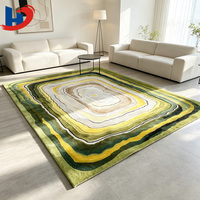 HENGJIU Tapis en laine de mousse 3D haute densité 5,5 kg, ignifuge, sculpté à la main, moderne, insonorisant, commercial