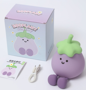 Eggplant Silicone Night <b>Light</b> USB Rechargeable LED Kids Bedside Lamp Warm <b>Light</b> Dimmable 3 Levels Nursery Lamp with 30 Min <b>Timer</b> - Product Image 6