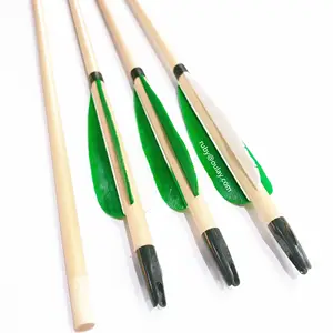 White Wood Arrows With Plastic Nocks Turkey Fletching Wooden Arrows