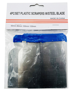 Juego de 4 piezas de relleno de cuerpo y esparcidores de masilla Juego de raspador de metal con asas Espátula Cuchillo de masilla de acero - Product Image 4
