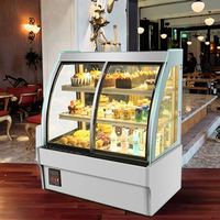 Vitrine Réfrigérée Professionnelle Élégante à Température Unique avec Verre Courbé pour Pâtisseries, Boulangeries et Desserts