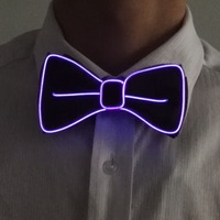 Vente en gros de noeud papillon lumineux LED Rave 10 couleurs noeuds papillon lumineux réglables néon pour le carnaval célébration fête Festival cadeau