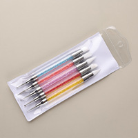 Produits chauds double pointe Silicone strass vernis à ongles sculpture stylo tête Art brosses manucure bricolage brosse pointillage outils