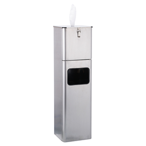 Grand distributeur de mouchoirs en métal seau de rangement en acier inoxydable pour <span class=keywords><strong>poubelle</strong></span> carrée de désinfection pour hôtel, salle de sport et aéroport - Product Image 1
