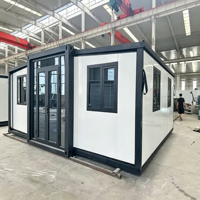 Maison pliante galvanisée à double aile de 20 pieds, maison préfabriquée mobile extensible pour camps