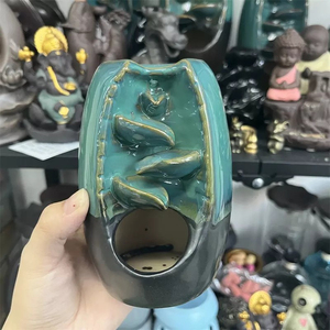 Quemador de incienso de cerámica, aromaterapia, cascada ardiente, quemadores de incienso de reflujo, decoración creativa Zen para el hogar, adorno de aromaterapia - Product Image 4