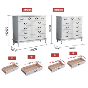 LM <span class=keywords><strong>fasciatoio</strong></span> per bambini in legno solido mobile per soggiorno 6 cassetti cassettone bianco cassettiera a specchio - Product Image 4