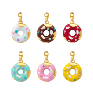 Neuheiten 1000S AU585 Schmuck 14K Massivgold Donut-Anhänger Halskette 14k Echtgold Trendiger Stil Von Drittanbietern Zertifiziert - Product Image 2