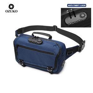 Sac banane multifonctionnel étanche antivol pour femmes et enfants, sacoche de créateur, sac de soins infirmiers à fermeture éclair avec motif lettre, modèle 9257 - Product Image 1