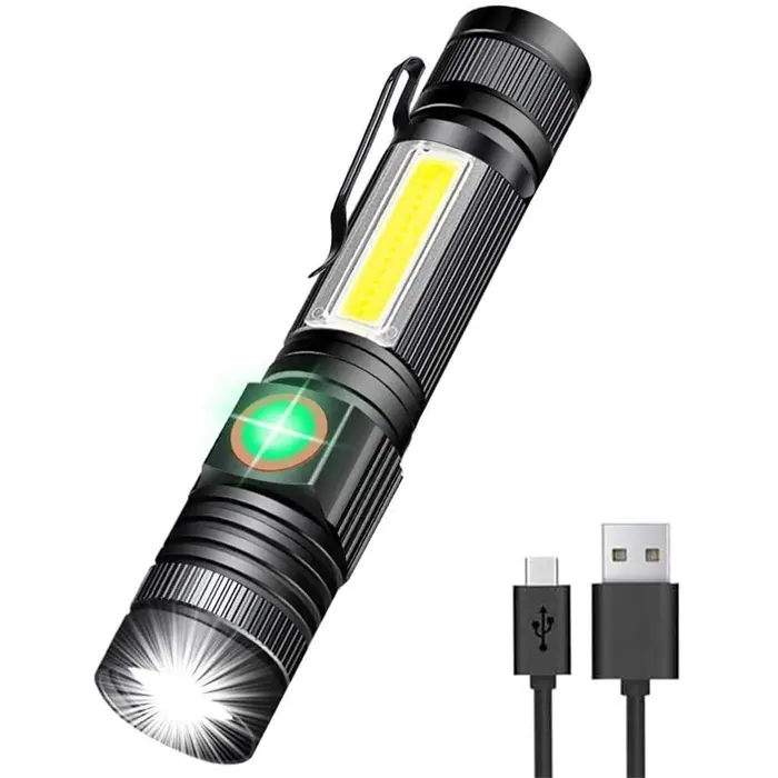 Горячая Распродажа, портативный фонарик в виде ручки с зажимом, зарядка через USB/с батареей, Многофункциональный яркий светодиодный светильник с магнитной основой
