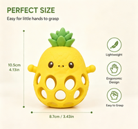 Jouet de dentition personnalisé en silicone ananas, de qualité alimentaire, souple, sensoriel, sans BPA, ergonomique, pour bébés et tout-petits