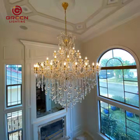 Lustre de Plafond en Cristal Personnalisé de Luxe, Grand Modèle pour Salle de Banquet de Mariage et Hôtel