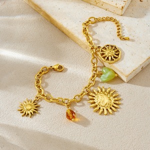 European American Fashion Sun Pendant Stainless Steel Jewelry <b>Set</b> Women's - Product Image 2