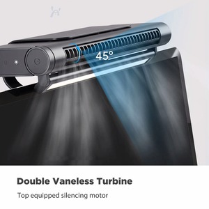 พัดลมแขวนคอมพิวเตอร์ไร้ใบพัดพร้อมไฟ 2000mAh พัดลมตั้งโต๊ะ ปรับความเร็วได้แบบไม่มีขั้นบันได เสียงเบา สำหรับโฮมออฟฟิศ - Product Image 2