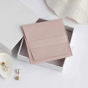 8x8cm Microfiber <b>Textile</b> <b>Packaging</b> Bag, Suede Jewelry Pouch with Custom Print Option, Small Envelope Gift Wrapping for Jewelry - Product Image 2