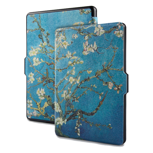 For Kindle Paperwhite Case Van Gogh Design Skin,Lighted Slim Leather Cover Fit for Kindle Paperwhite Customer Case