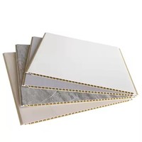 Plaque murale et de plafond intégrée en PVC, motif marbre, étanche, ignifuge, style américain, légère et rectangulaire