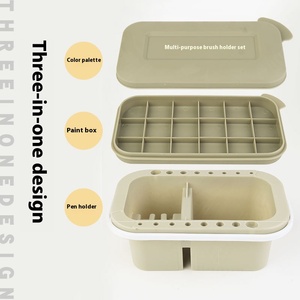 威庄便携式三合一塑料画笔清洗器多功能美术用品水彩画配件 - Product Image 1