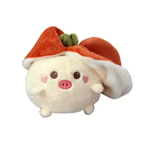 Good persimmon into rabbit cute fruit transforming strawberry rabbit male pig persimmon smooth plush toy pillow