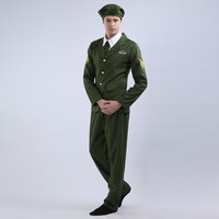 Uniforme de l'armée de l'air américaine vert unisexe pilote Cosplay combinaison Costumes pour adultes