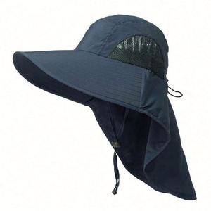 Wholesale <b>Summer</b> Outdoor Unisex Sun <b>Hat</b> Wide Brim Uv Protection Fishing Cap Breathable Sunshade <b>Hat</b> - Product Image 6