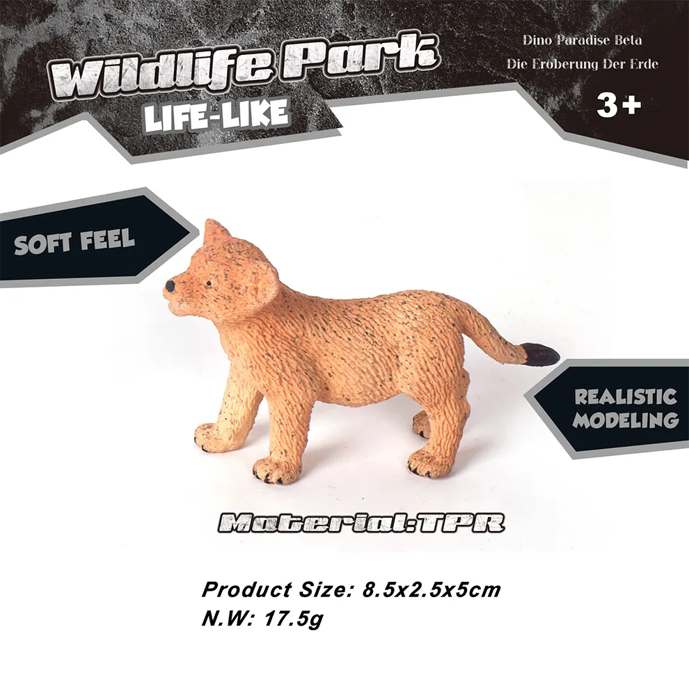 Environmentally Friendly Soft Material Simulation Wild Animal Orange Lion TPR Toy For Wholesale