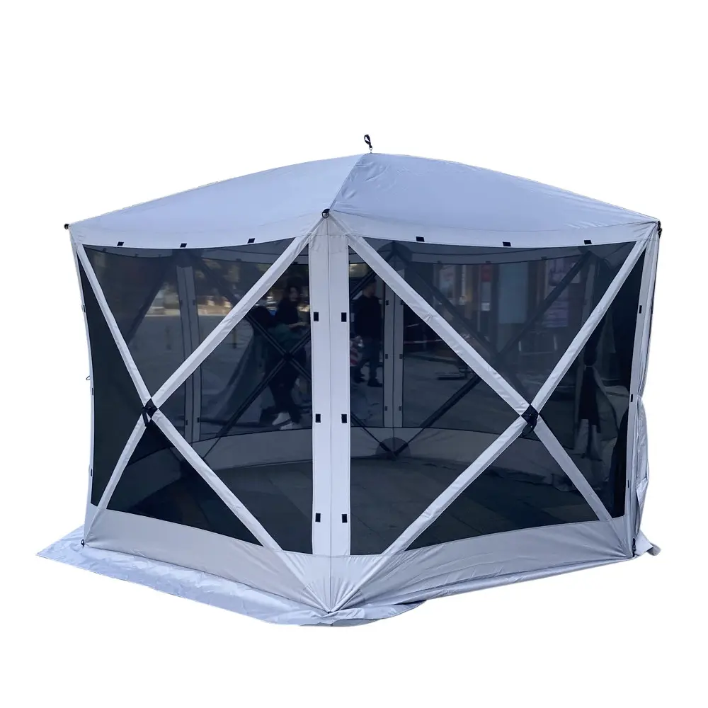 Kualitas Tinggi Tenda dengan Anti-Ultraviolet Kain Besar Portabel Tenda 8-10 Orang Mesh Lipat Berkemah Di Luar Ruangan Kerai Tenda