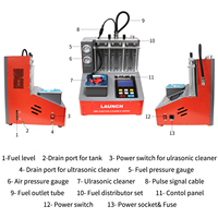 LAUNCH CNC-801A GDI Nettoyeur d'injecteurs Injecteurs de carburant Test de fuite de résistance 6 cylindres Nettoyage ultrasonique Nettoyeur d'injecteurs de voiture