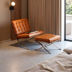 <span class=keywords><strong>Chaise</strong></span> de design Barcelone, résistante aux griffes des chats, en cuir/cuir ciré, <span class=keywords><strong>chaise</strong></span> de loisirs, <span class=keywords><strong>2</strong></span> couleurs disponibles - Product Image 3