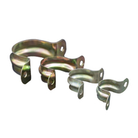 Collier de serrage en acier au carbone galvanisé couleur, forme C, à deux trous, support de tuyau en U, attache de fixation pour tube