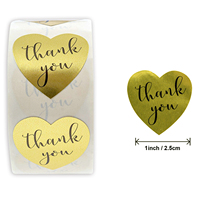 Autocollant d'amour mignon personnalisé avec 1.5 "2 rouleaux 500 autocollants de remerciement