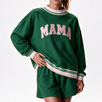 Sweat-shirt personnalisé à col montant pour femme 2026 – Coupe oversize courte pour adolescentes, manches longues amples, mode hiver