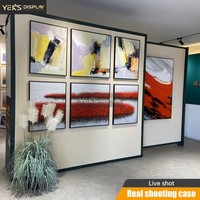 Présentoir métallique personnalisé pour photos, support coulissant pour cadres d'art, présentoir de peintures à pages tournantes pour galeries et musées