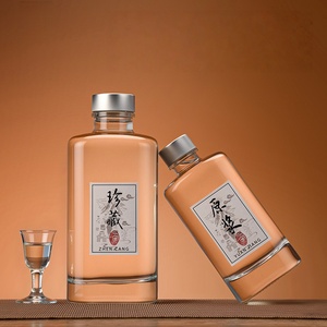 LOGO/étiquette personnalisé en usine vente en gros <span class=keywords><strong>bouteille</strong></span> <span class=keywords><strong>de</strong></span> spiritueux 250ml 500ml whisky tequila vodka gin <span class=keywords><strong>rhum</strong></span> <span class=keywords><strong>bouteille</strong></span> <span class=keywords><strong>de</strong></span> liqueur en verre - Product Image 1