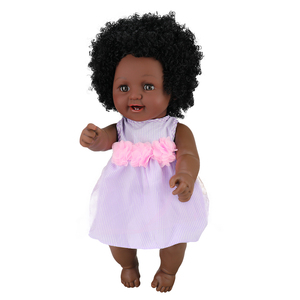 Modische Handgefertigte Afroamerikanische Schwarze VINYL-Babypuppe für Kinder Schwarze Puppe - Product Image 3