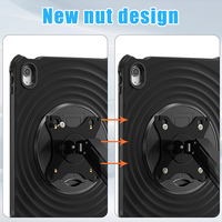 Pour iPad 10ème génération 10.9 pouces 2022 étui pour tablette robuste anti-chute en silicone intégré béquille rotative en direct et ceinture d'épaule