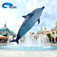 Delfin gonflable géant de 8 m pour spectacle de drones en extérieur, modèle de poisson volant bleu dégradé pour événements publicitaires de grande envergure
