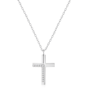 Amy Amy <b>Cross</b> Pendant Necklace Rhodium Plated Cubic Zirconia Women's Religious Jewelry Everyday Wearing Gift - Product Image 4