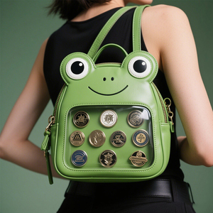 De bang thấp moq tùy chỉnh chất lượng cao DIY unisex hoàn toàn cá nhân thiết kế da rõ ràng Crossbody ếch ITA Túi ba lô - Product Image 4