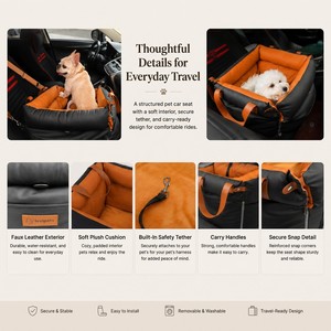 Coprisedile per <span class=keywords><strong>auto</strong></span> in pelle verde salvia con rivestimento interno color oliva pastello, in cotone di lusso moderno, con pompon in peluche color matcha, arancione e marrone chiaro - Product Image 2