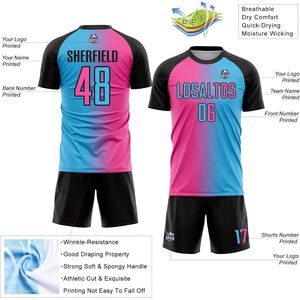 Ensemble de maillots de football personnalisés pour garçons, nom et numéro d'équipe personnalisés, sublimation, évacuation de l'humidité, col rond, uniformes pour enfants - Product Image 2